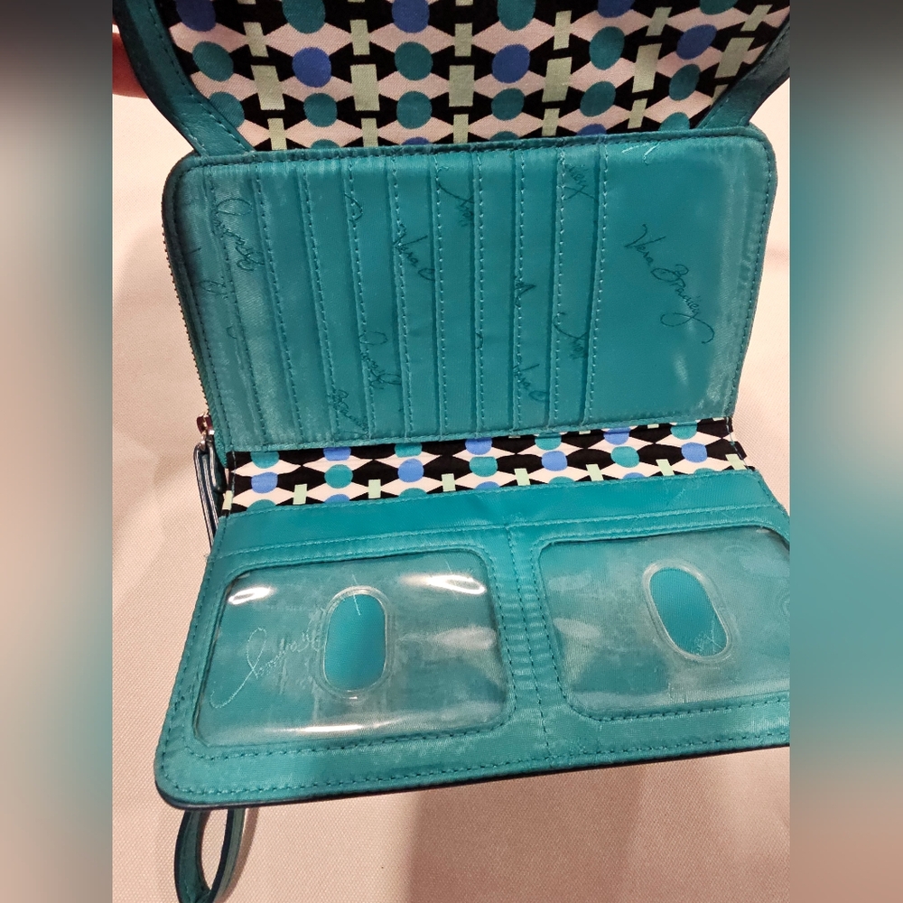 Vera Bradley Teal Wristlet Wallet - Picture 4 of 16